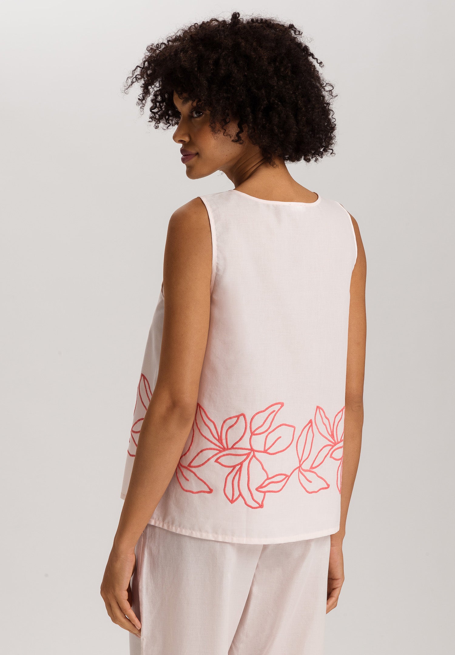 Liz Relaxed Cotton Tank Top With Embroidery | Melon Soda 74799-2337