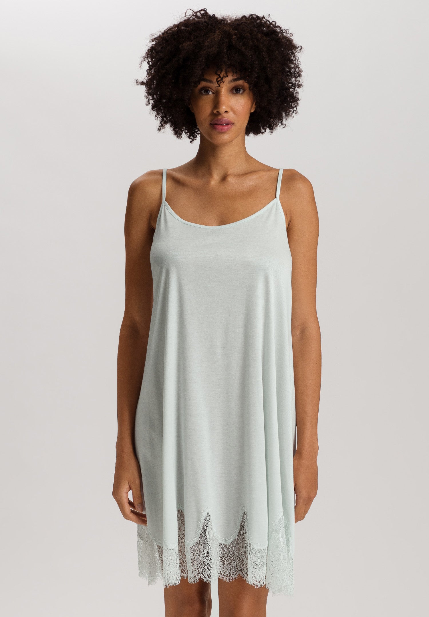 Melia Scalloped Lace Spaghetti Chemise 95cm | Ice Flow 74801-2577