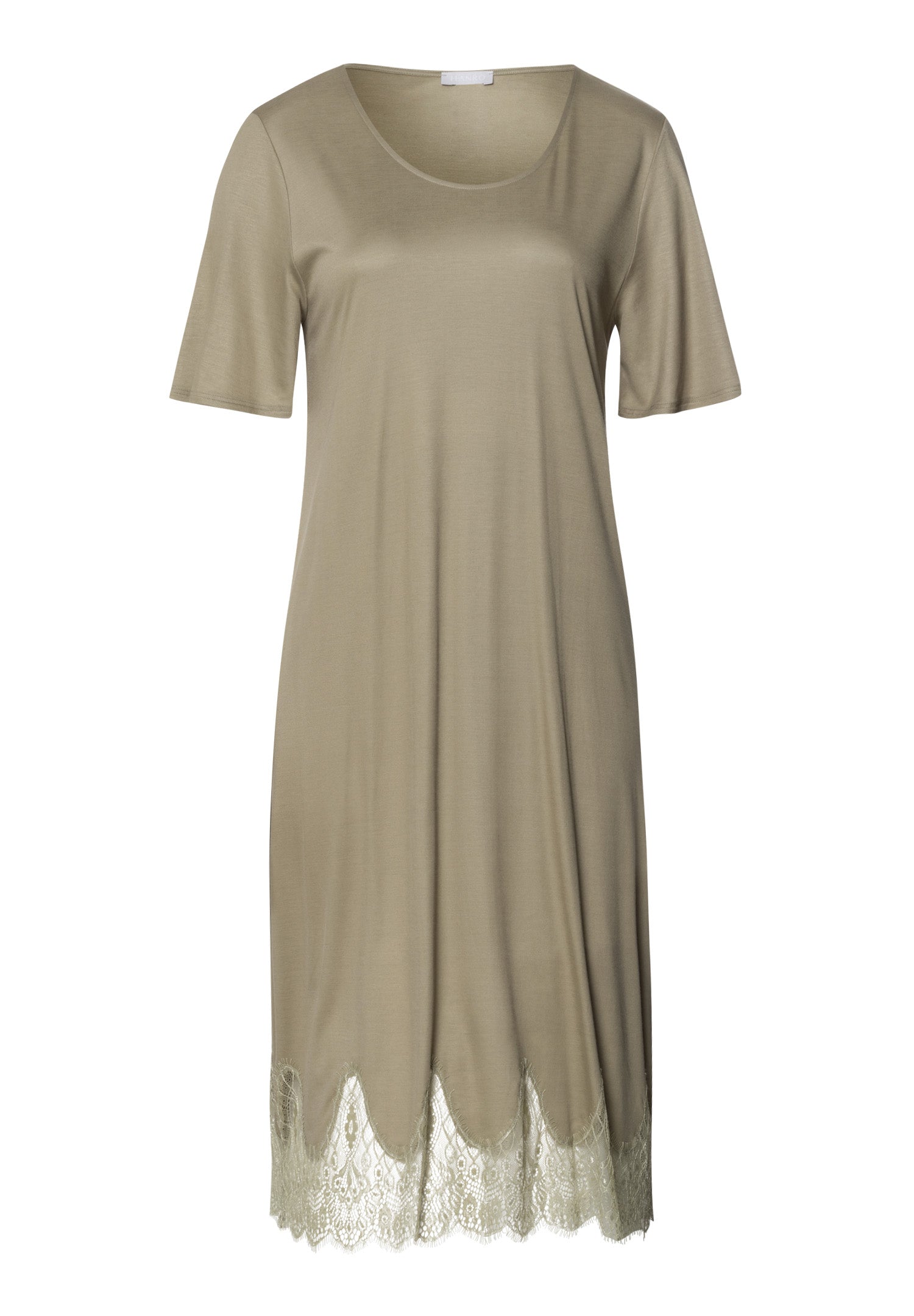 Melia Scalloped Lace Round Neck Nightgown | Silver Sage 74802-2651