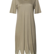 Melia Scalloped Lace Round Neck Nightgown | Silver Sage 74802-2651