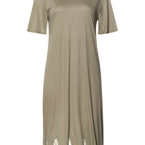 Melia Scalloped Lace Round Neck Nightgown | Silver Sage 74802-2651