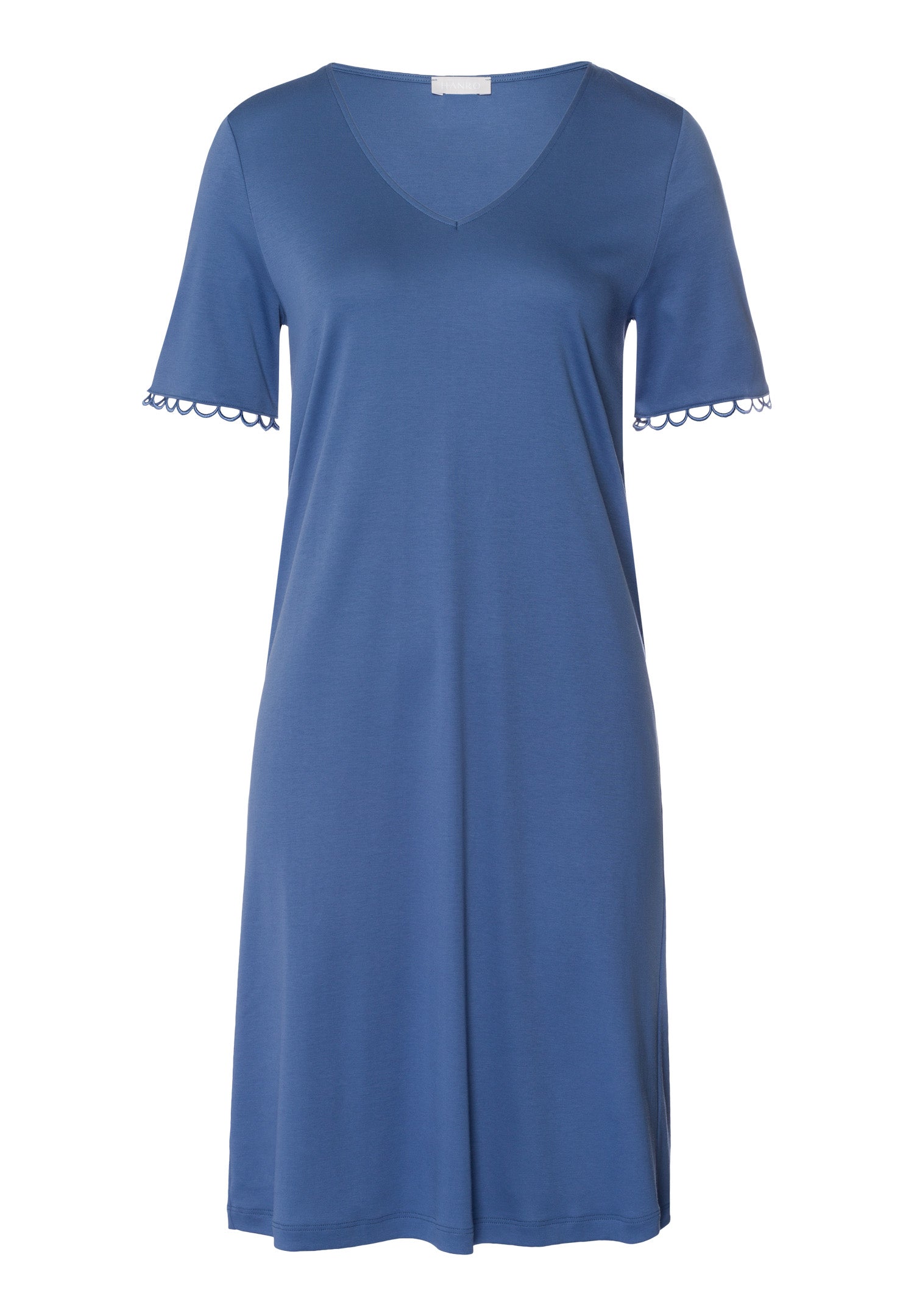 Anouk V-Neck Cotton Nightgown | Slate Blue 74808-2642