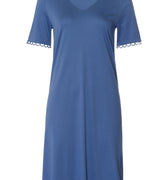 Anouk V-Neck Cotton Nightgown | Slate Blue 74808-2642