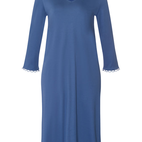 Anouk V-Neck Cotton Nightgown | Slate Blue 74809-2642