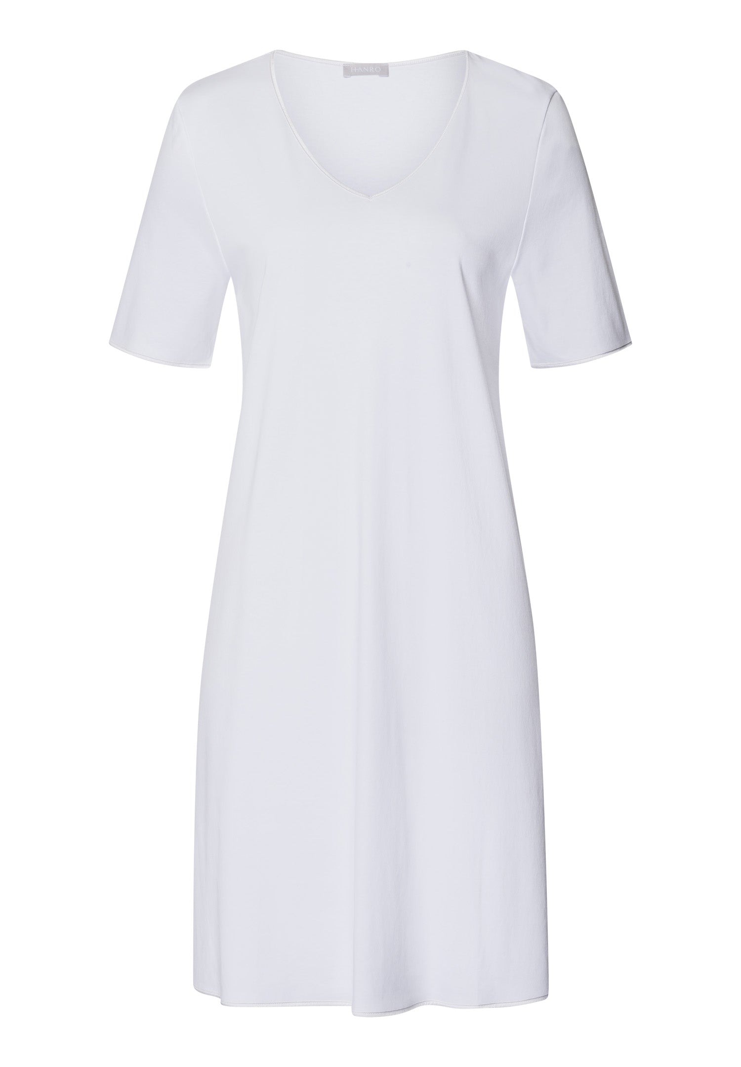 Cotton Silk V-Neck Cotton Nightgown | White 74814-101