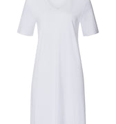 Cotton Silk V-Neck Cotton Nightgown | White 74814-101