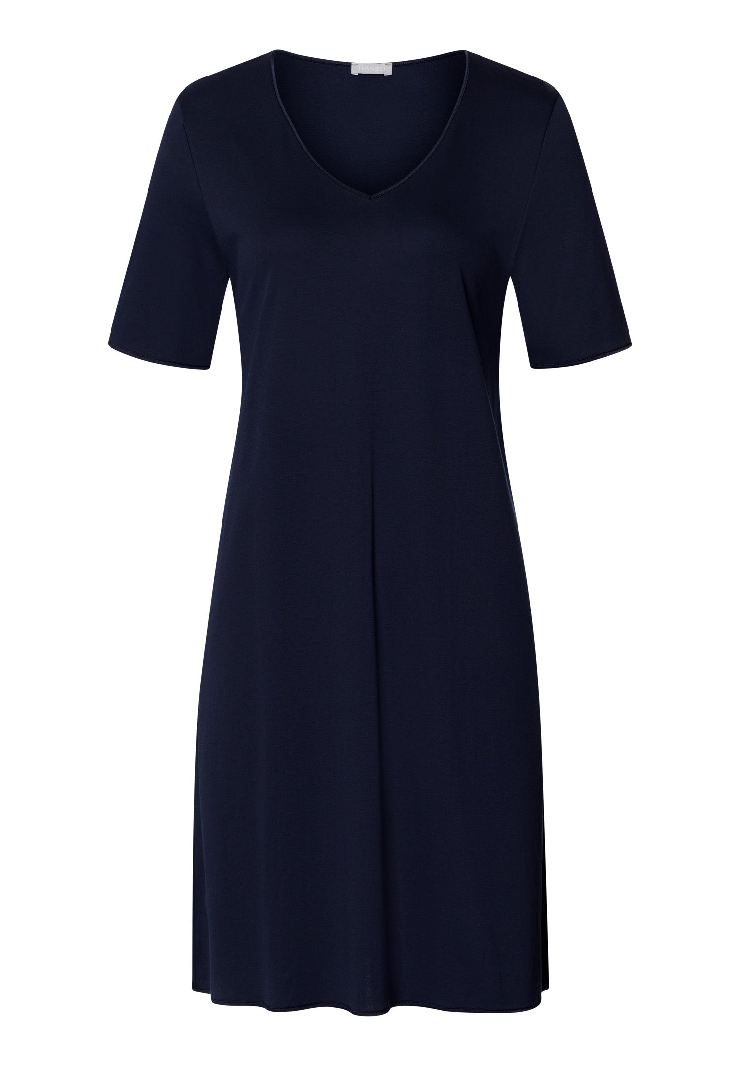 Cotton Silk V-Neck Cotton Nightgown | Deep Navy 74814-1610