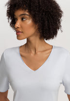 Cotton Silk V-Neck Cotton Nightgown | Powder Blue 74814-2512