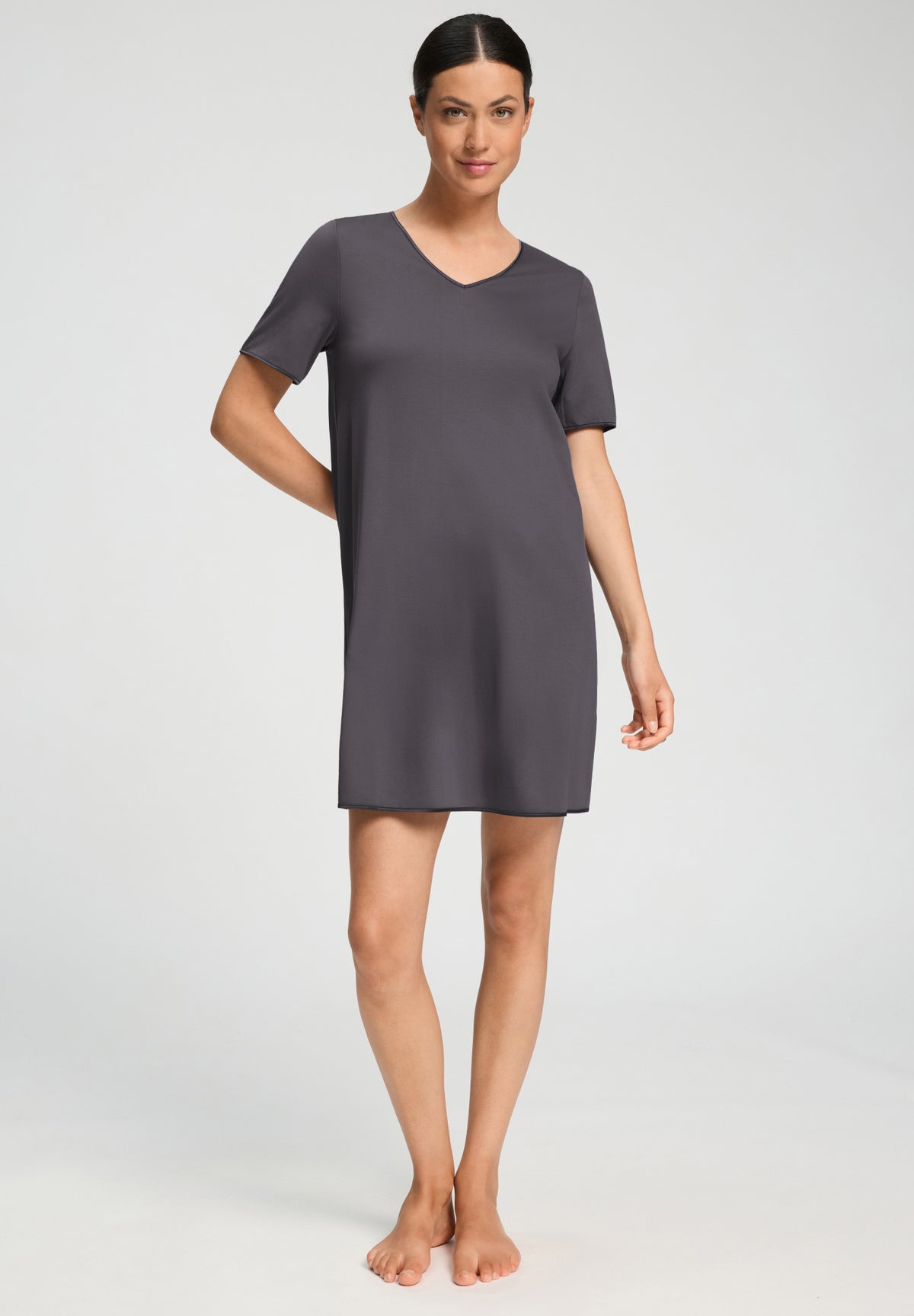 Cotton Silk V-Neck Cotton Nightgown | Boulevard 74814-2687