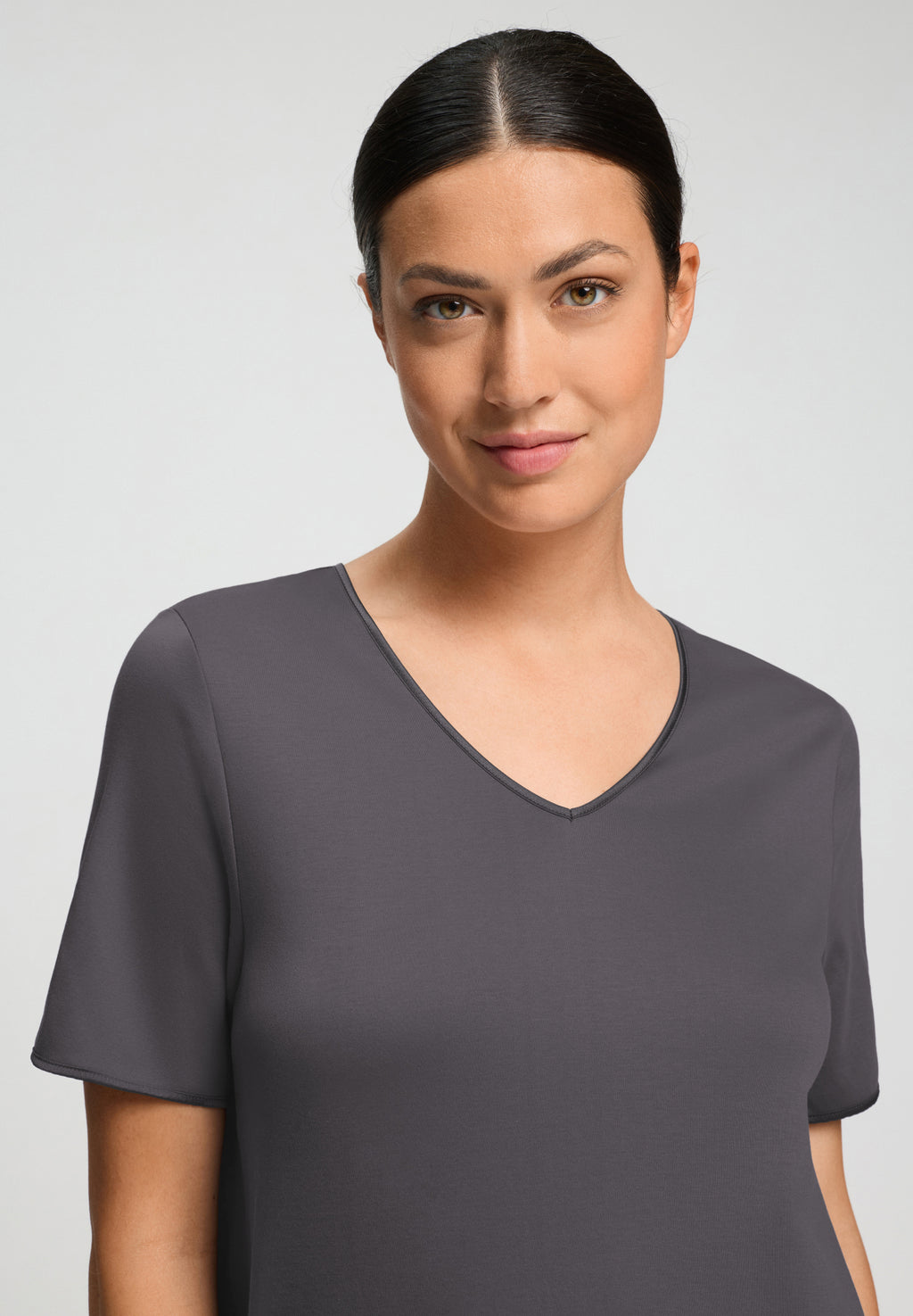 Cotton Silk V-Neck Cotton Nightgown | Boulevard 74814-2687