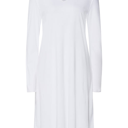 Cotton Silk V-Neck Cotton Nightgown | White 74815-101