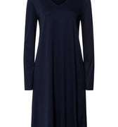 Cotton Silk V-Neck Cotton Nightgown | Deep Navy 74815-1610