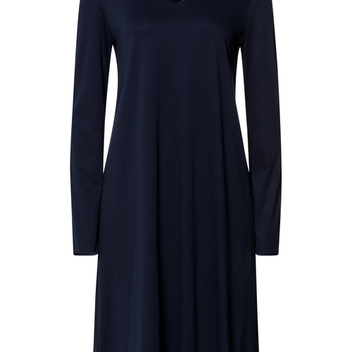 Cotton Silk V-Neck Cotton Nightgown | Deep Navy 74815-1610