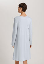 Cotton Silk V-Neck Cotton Nightgown | Powder Blue 74815-2512