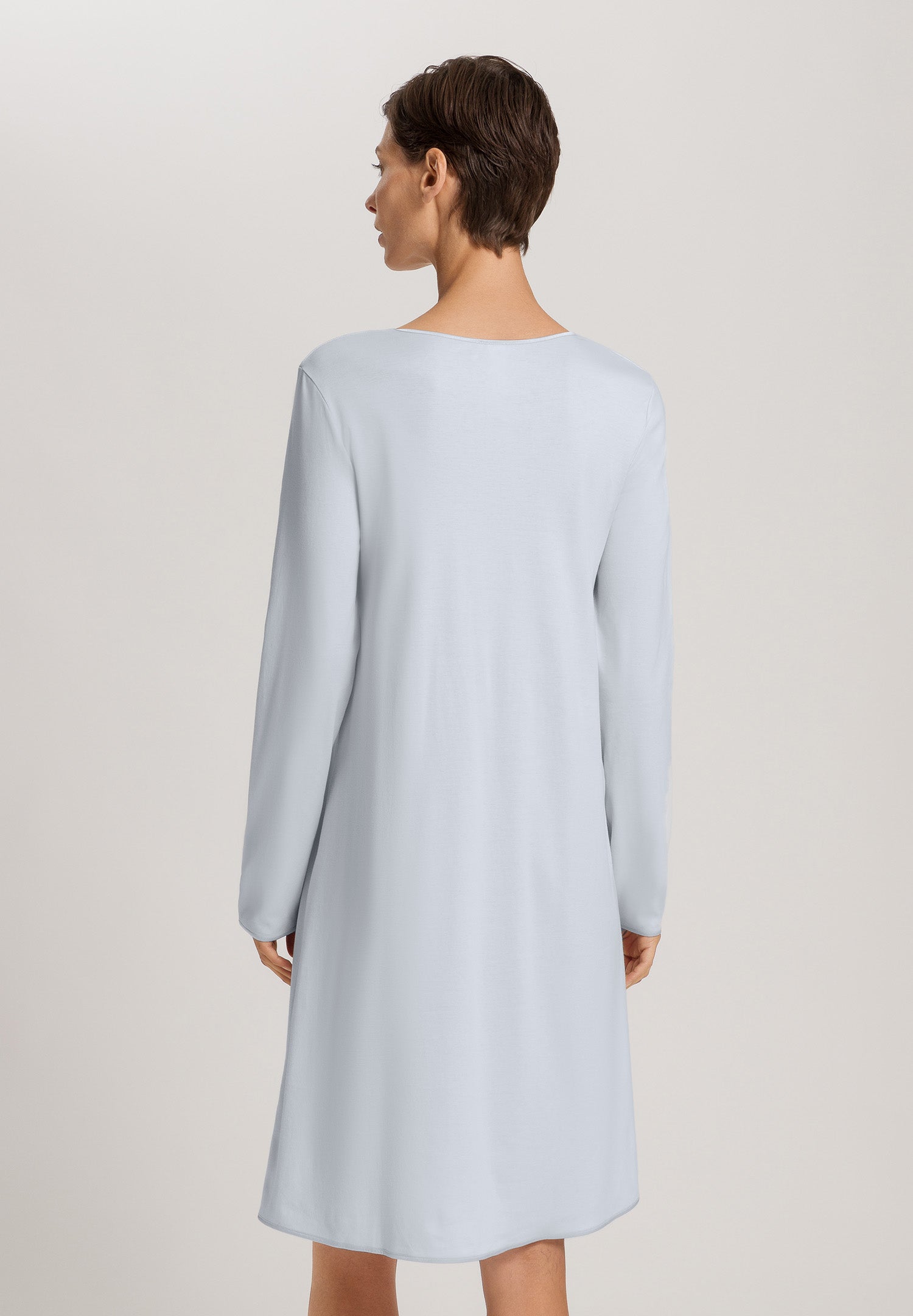 Cotton Silk V-Neck Cotton Nightgown | Powder Blue 74815-2512