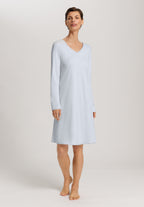 Cotton Silk V-Neck Cotton Nightgown | Powder Blue 74815-2512