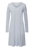 Cotton Silk V-Neck Cotton Nightgown | Powder Blue 74815-2512