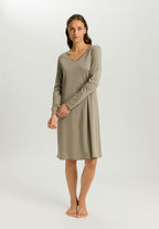 Cotton Silk V-Neck Cotton Nightgown | Silver Sage 74815-2651