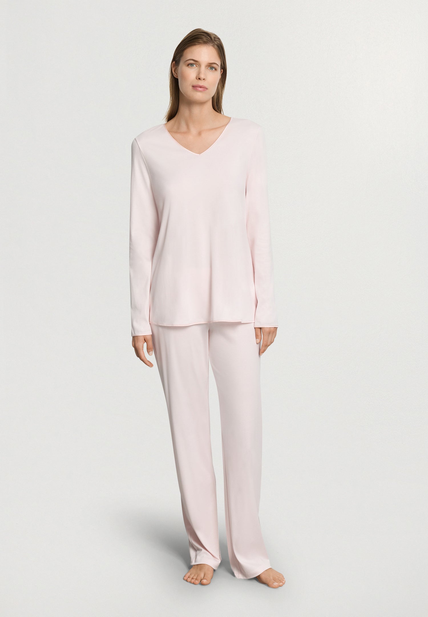 Cotton Silk V-Neck Cotton Pajama Set | Honeydew 74816-1347