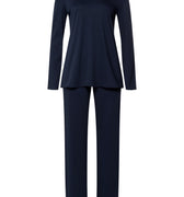 Cotton Silk V-Neck Cotton Pajama Set | Deep Navy 74816-1610