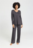 Cotton Silk V-Neck Cotton Pajama Set | Boulevard 74816-2687