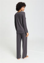 Cotton Silk V-Neck Cotton Pajama Set | Boulevard 74816-2687