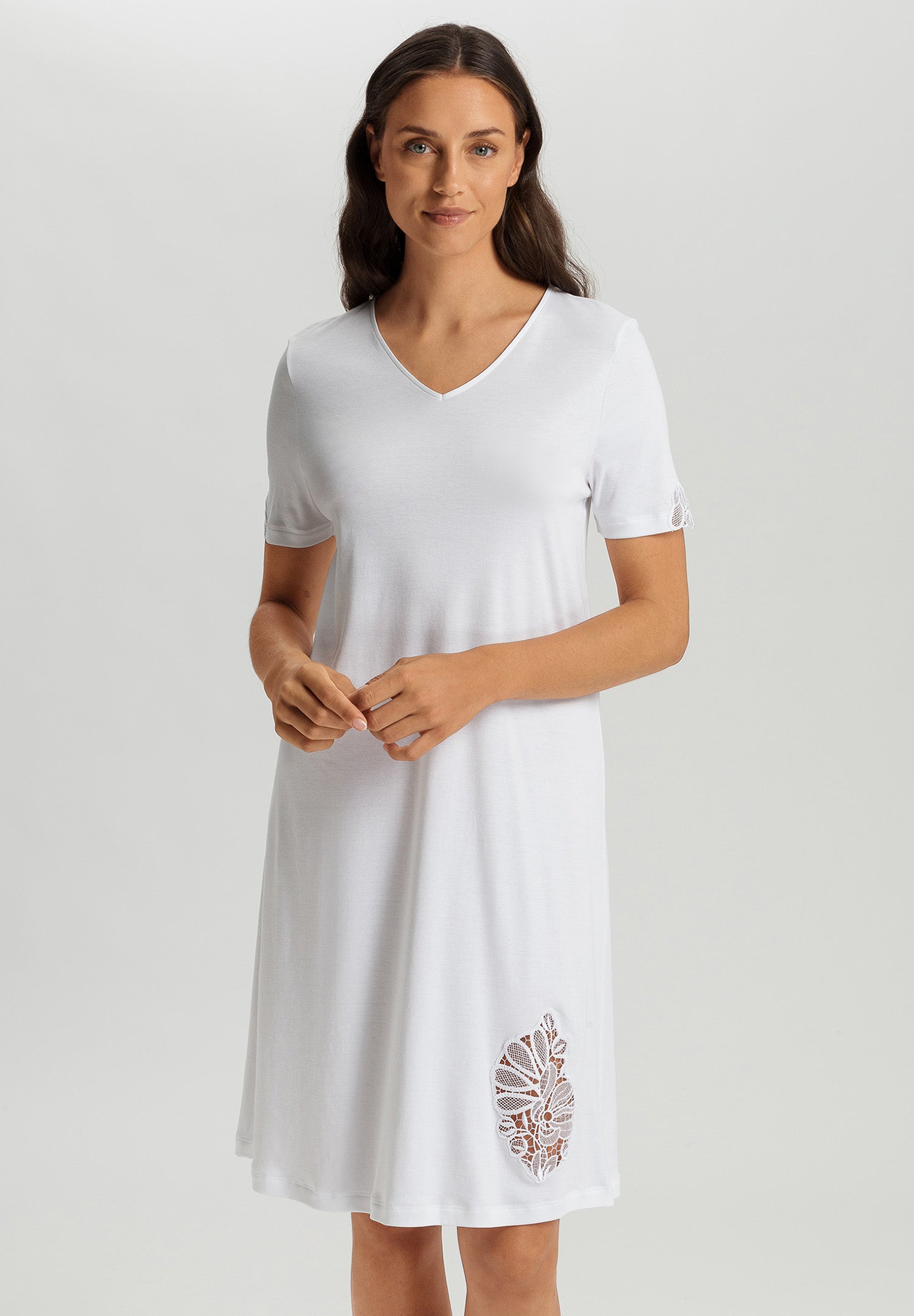 Belina V-Neck Cotton Nightgown | White 74823-101