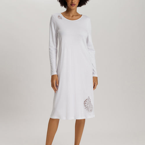 Belina Round Neck Cotton Nightgown | White 74824-101