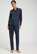 Cotton Silk L/Slv Button Front Pajama | Deep Navy 74828-1610