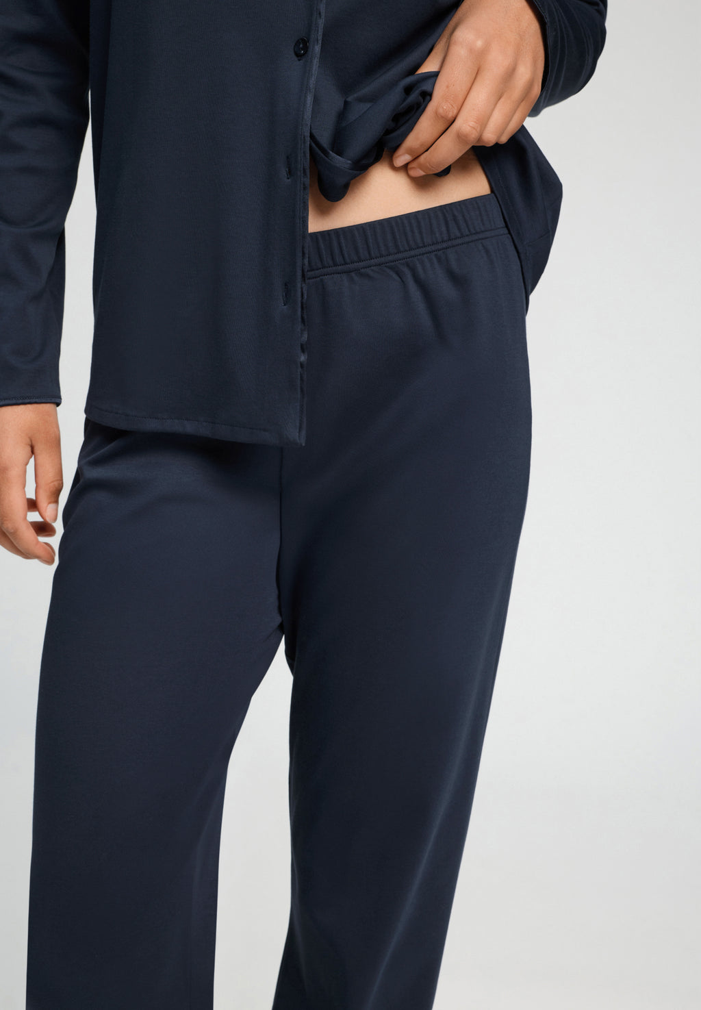 Cotton Silk L/Slv Button Front Pajama | Deep Navy 74828-1610
