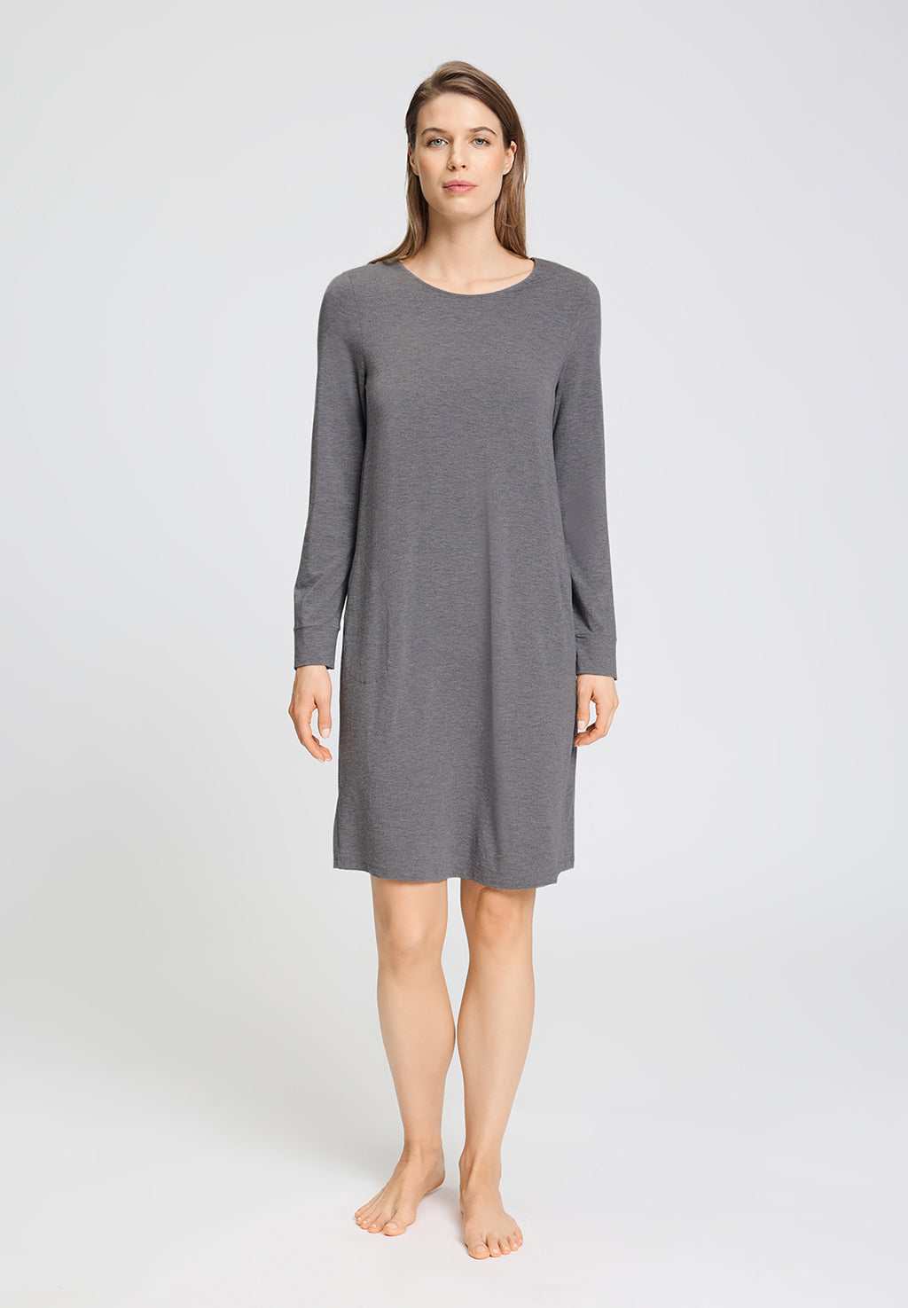 Natural Elegance Soft Jersey Nightgown | Stone Melange 74831-3169