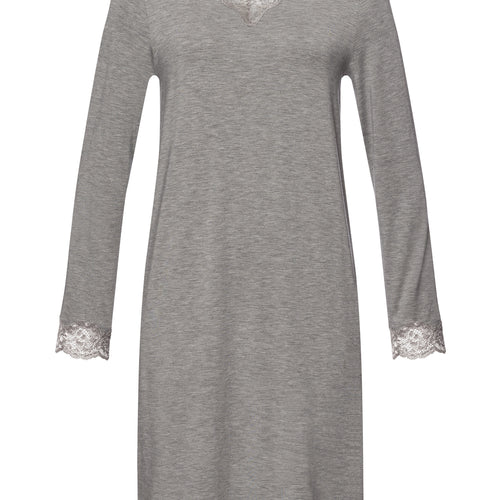 74832 Natural Elegance Long Sleeve Nightgown 100cm - 958 Grey Melange