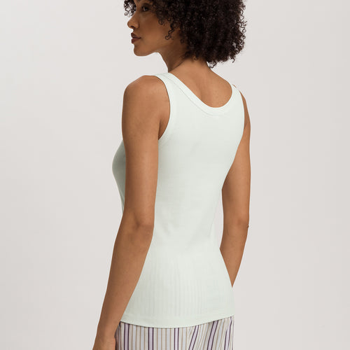 Sleep And Lounge Ribbed Cotton Tank Top | Green Beryl 74841-2707