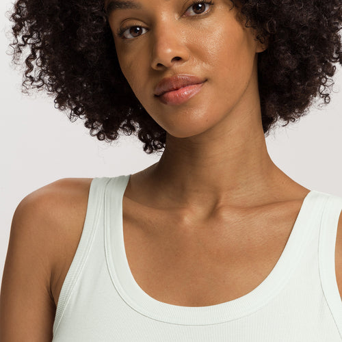 Sleep And Lounge Ribbed Cotton Tank Top | Green Beryl 74841-2707