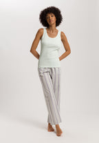 Sleep And Lounge Ribbed Cotton Tank Top | Green Beryl 74841-2707