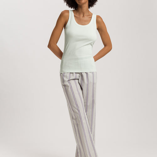 Sleep And Lounge Ribbed Cotton Tank Top | Green Beryl 74841-2707