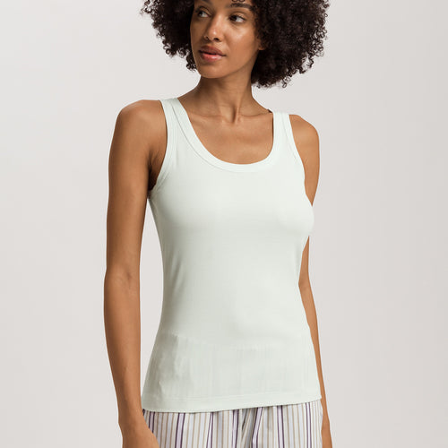 Sleep And Lounge Ribbed Cotton Tank Top | Green Beryl 74841-2707