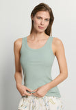 Sleep And Lounge Ribbed Cotton Tank Top | Dark Seafoam 74841-2733
