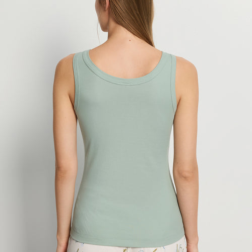 Sleep And Lounge Ribbed Cotton Tank Top | Dark Seafoam 74841-2733