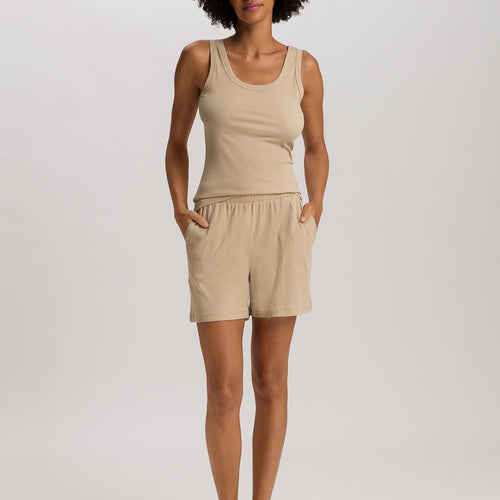 Sleep And Lounge Ribbed Cotton Tank Top | Iced Cappuccino 74841-2846