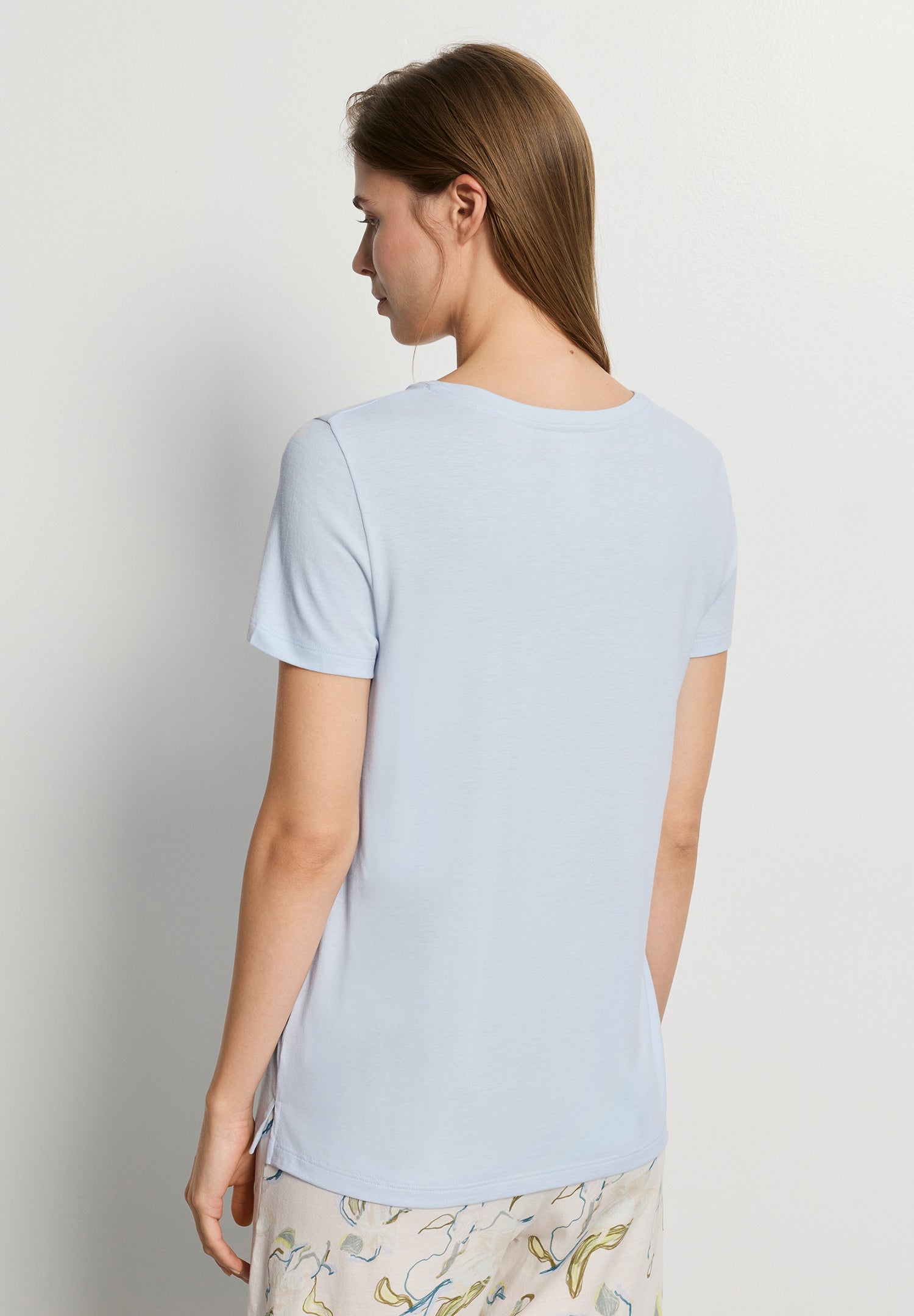 Sleep And Lounge Relaxed V-Neck T-Shirt | Watery Blue 74842-2244