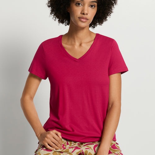 Sleep And Lounge Relaxed V-Neck T-Shirt | Light Sangria 74842-2465