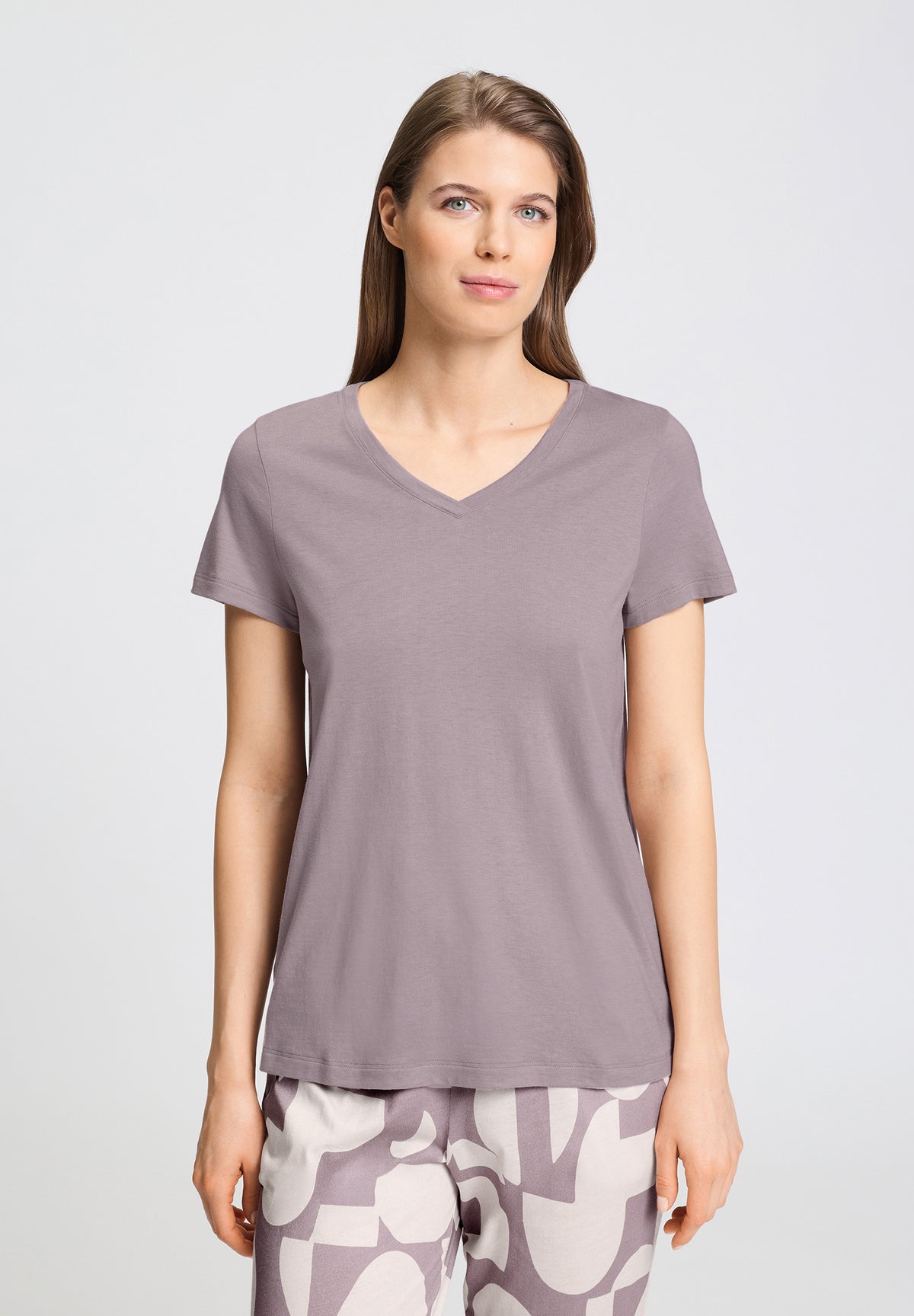 Sleep And Lounge Relaxed V-Neck T-Shirt | Stormy Rose 74842-2467