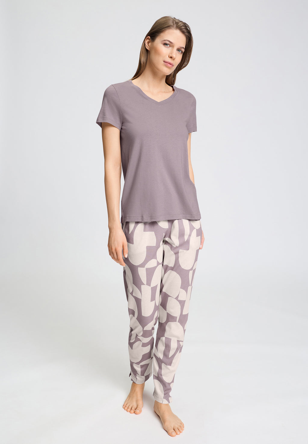Sleep And Lounge Relaxed V-Neck T-Shirt | Stormy Rose 74842-2467