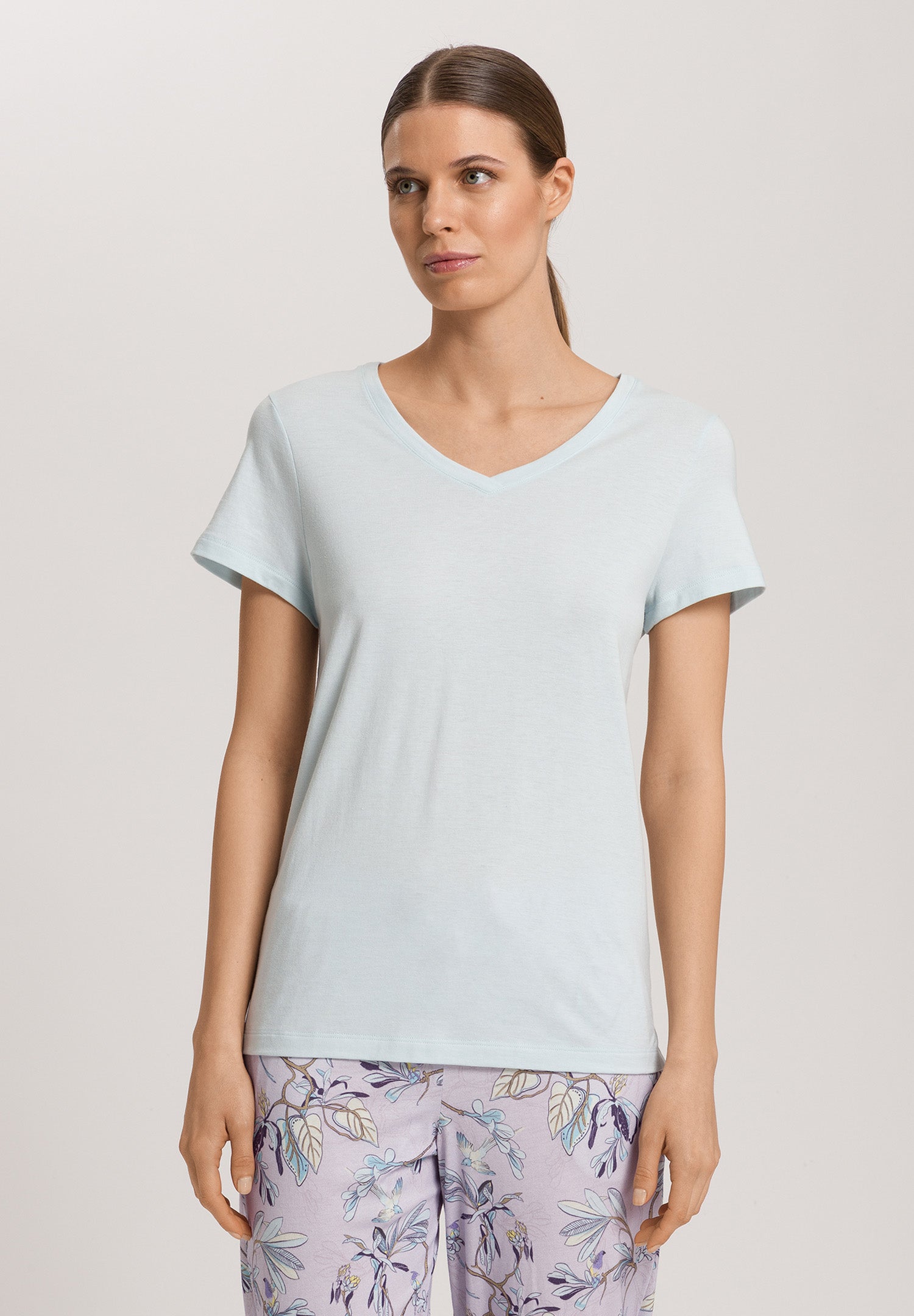 Sleep And Lounge Relaxed V-Neck Top | Delicate Blue 74842-2535