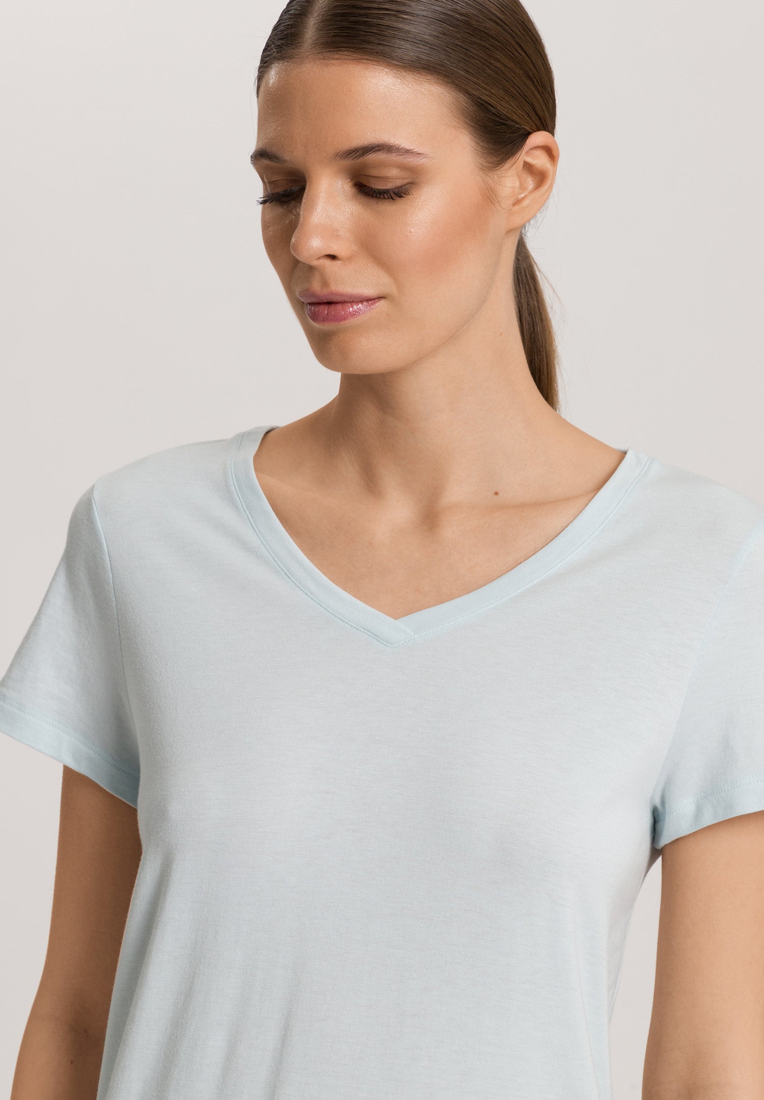 Sleep And Lounge Relaxed V-Neck Top | Delicate Blue 74842-2535