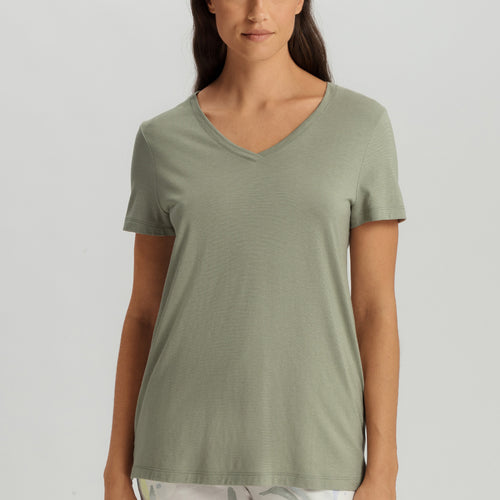 Sleep And Lounge Relaxed V-Neck Top | Crystal Green 74842-2732