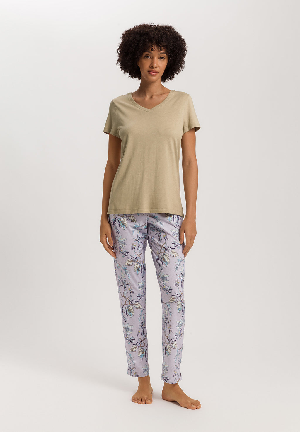 Sleep And Lounge Relaxed V-Neck Top | Lemon Pepper 74842-2810