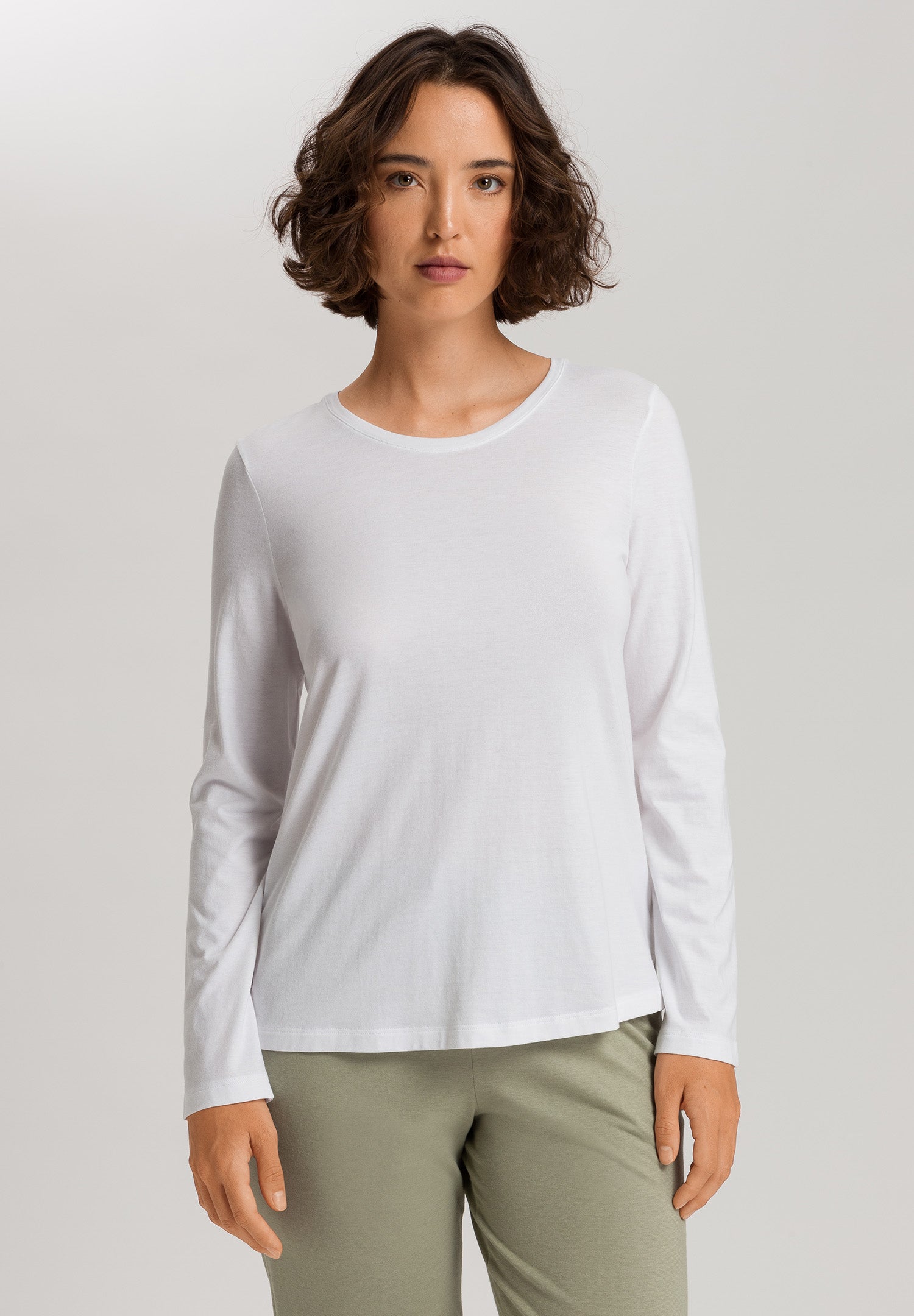 Sleep And Lounge Relaxed Round Neck Top | White 74844-101