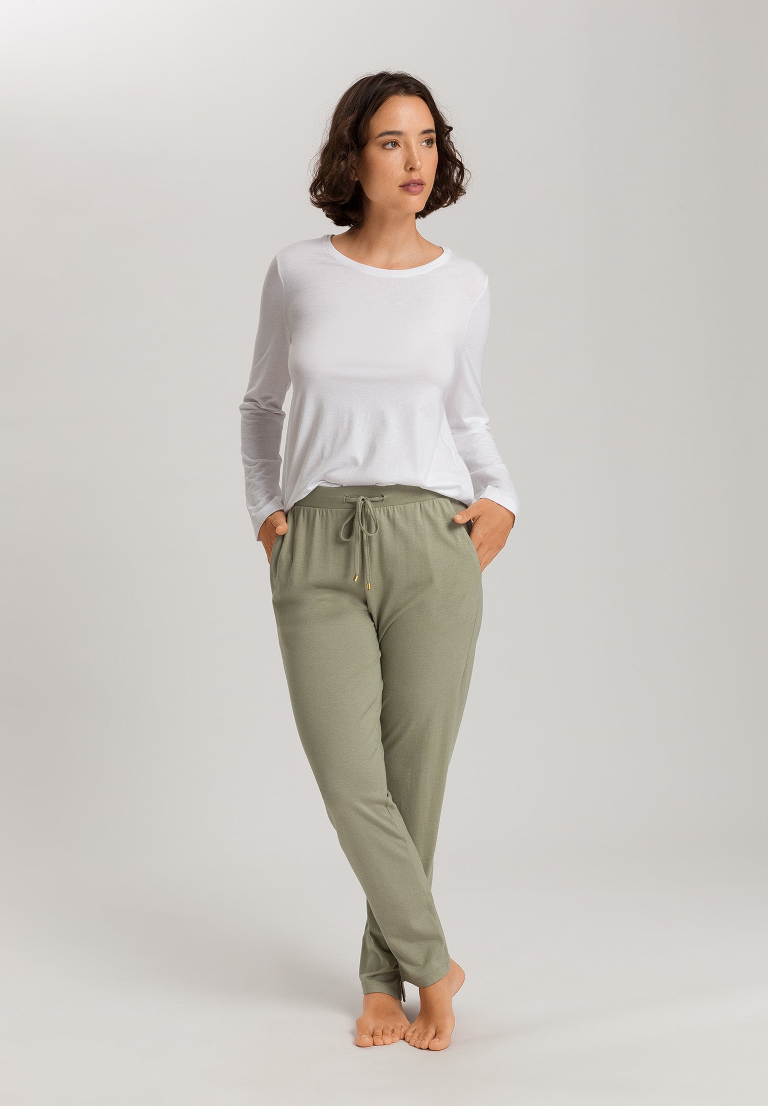 Sleep And Lounge Relaxed Round Neck Top | White 74844-101